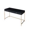 ACME Ottey Writing Desk, Black High Gloss & Gold Finish 93540 - as Pic