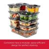 4.7 Cup Brilliance Glass Food Storage Containers, 2-Pack with Lids, BPA Free and Leak Proof - Clear