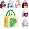 1pc Cartoon Rabbit Animal Cute Bento Bag; School Insulation Lunch Box; Lunch Bag - Gray Rabbit