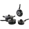 7 Piece Nonstick Cookware Set, Black - Black