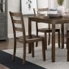 Transitional Charcoal Brown Finish 5PC Dining Set Table and 4 Side Chairs Kitchen Dining Breakfast Furniture Wooden - as Pic