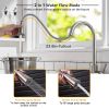 Kitchen Faucets Single Handle Kitchen Sink Faucet Brushed Nickel Stainless Steel Pulldown Head Faucet - Silver