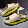 Men's Color Block Slides Casual Lightweight Non Slip Slippers, Open Toe Shoes For Indoor Outdoor Beach Shower, Spring And Summer - Beige White - 8.5-9