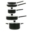 Aluminum Nonstick Midweight 13pcs Cookware Set Dishwasher Safe - black