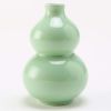 3.4oz Green Small Wine Jug Gourd Ceramic White Wine Jar Antique Style Empty Flask Flagon - Default