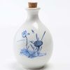 17oz White Ceramic Wine Jar Chinese Style Empty Wine Flask Lotus Wine Bottle Small Flagon - Default