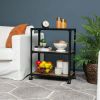 Charm 3 Shelf Mobile Kitchen Serving Cart - black