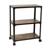 Charm 3 Shelf Mobile Kitchen Serving Cart - black