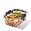 5pk 2.85 cup Brilliance Meal Prep Containers, 2-Compartment Food Storage Containers - clear