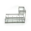 Sliding Cabinet Organizer, 15.67 in Length x 10 in Width, Satin Nickel, 2 Shelves - Silver