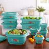 20 Piece Plastic Food Storage Container Variety Set, Breezy Blossom - Breezy Blossom