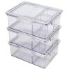 Bento Box Clear Food Storage Container, Set of 3 - Clear