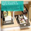 2 Tier Under Sink Organizers Pull Out Under Cabinet Basket Storage Shelf Sliding Drawer for Kitchen Bathroom - Black