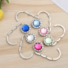 1pc; Portable Metal Foldable Bag Purse Hook Handbag Hanger Diamond Folding Table Hook Table Hanger Desk Hooks - Rose Red