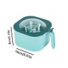 1pc 4 Grids Seasoning Box; Square Spice Pot; Kitchen Seasoning Holder With Lid - Blue