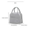 1pc Insulated Lunch Bag; Portable Large Capacity Waterproof Leakproof Reusable Lunch Tote Bag; For Travel Work School - Grey