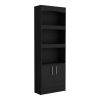 Detroit 2 Piece Office Set, Dozza Bookcase + Aramis Desk, Black - as Pic