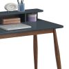 Roskilde Mid-Century Modern Wood Writing Desk with Hutch, Grey - as Pic