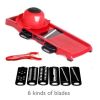 Stainless Steel 6 Blades Vegetable Slicer - Red