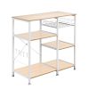 3-Tier Industrial Kitchen Baker's Rack Utility Microwave Oven Stand Storage Cart Workstation Shelf, Vintage - White Oak