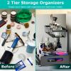 2 Tier Under Sink Organizers Pull Out Under Cabinet Basket Storage Shelf Sliding Drawer for Kitchen Bathroom - Black