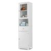 2 Doors 1 Pumping 1 Shelf Bathroom Cabinet White - as picture