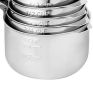 Stainless Steel 7-Piece Measuring Cups Baking Cooking Tool - Silver