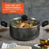 4.8 Quart Nonstick Charcoal Exterior Caldero or Dutch Oven with Glass Lid for Cooking or Serving - Black