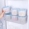 1pc Double Layer Vegetables Sealed Keeper Fresh Storage Box With Drain Basket Refrigerator Use Draining Crisper Strainers Container - White