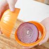 1pc Onion Plastic Storage Box; Onion Shaped Food Saver Storage Container; 450ml/15.8oz - Orange