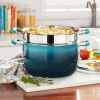 7qt Stock Pot with Steamer - blue.