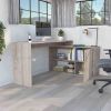 Axis Modern L-Shaped Computer Desk with Open & Closed Storage -Light Gray - as Pic