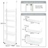 Over the Door Rack Organizer with 6 Tier Adjustable Shelves Powder Coated Steel White - WHITE