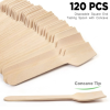 LotFancy 120Pcs Mini Wooden Spoons, 3.75" Disposable Tasting Sampling Spoon,Wood - LotFancy