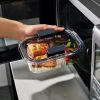 5pk 2.85 cup Brilliance Meal Prep Containers, 2-Compartment Food Storage Containers - clear