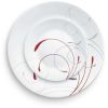 Splendor, White and Red Round 12-Piece Dinnerware Set - white