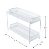 2-Tier Pull-Out Spice Organizer, White - WHITE