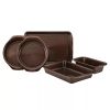 5pc Nonstick Bakeware Set Chocolate Brown - Brown