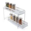 2-Tier Pull-Out Spice Organizer, White - WHITE