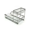 Sliding Cabinet Organizer, 15.67 in Length x 10 in Width, Satin Nickel, 2 Shelves - Silver