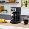 12-Cup Programmable Coffee Maker with Strong Brew Selector, Stainless Steel - black