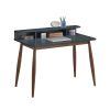 Roskilde Mid-Century Modern Wood Writing Desk with Hutch, Grey - as Pic