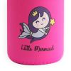 Milk&Moo Little Mermaid Kids Glass Water Bottles 20 oz, 600 ml - Pink