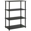 No Tools 4-Shelf Storage Bookcase - black