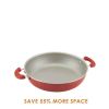 Create Delicious Aluminum Nonstick Covered Deep Frying Pan, 9.5-Inch, Red Shimmer - Red