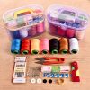 46pcs Portable Household Needle And Thread Sewing Tools Thread Kit Organizer Color Random - 46pcs