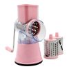 1pc; Rotary Cheese Grater; Kitchen Mandoline Vegetable Slicer With 3 Interchangeable Blades - Red