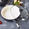 Rio 5qt Ceramic Nonstick Covered Saute Pan with Helper Handle Black - Black