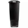 40L Slim Plastic Step Trash Can - black.