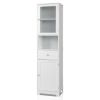 2 Doors 1 Pumping 1 Shelf Bathroom Cabinet White - as picture